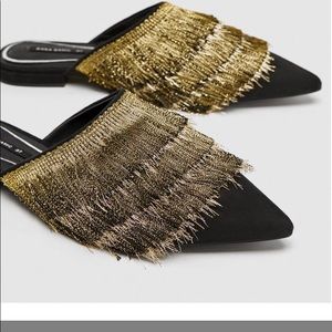 Zara Fringe Mule